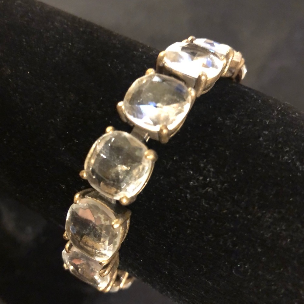 J. Crew Crystal and brass bracelet